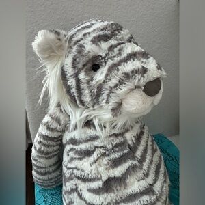 Authentic NWT Jellycat Really Big Bashful Snow Tiger Retired Rare ONLY ONE Cute